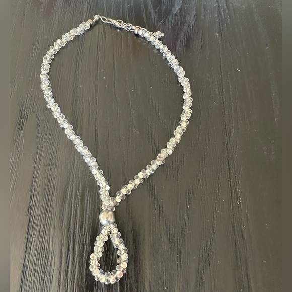 Silver and clear bead necklace - Picture 2 of 5